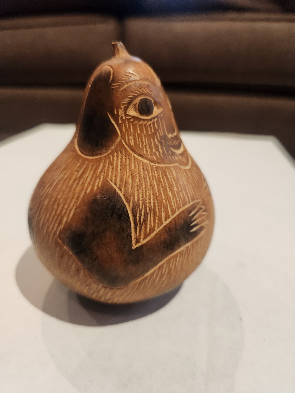 VTG Monkey Gourd Folk Art Hand Carved Etched Peruvian Decor Nature - Picture 7 of 12